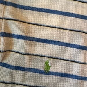 Ralph Lauren Blue and Cream Striped Polo